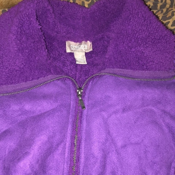 Chico’s size 12 purple faux suede /shearling vest, super cute with  denim - Picture 5 of 16